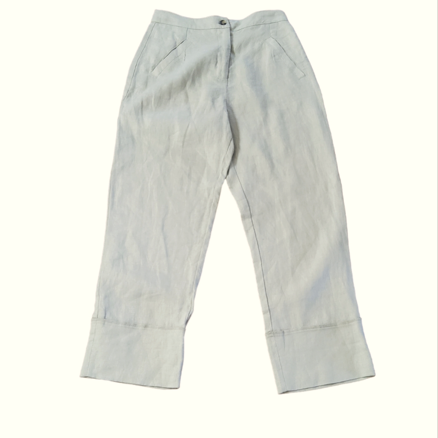 Three Dots High Waist Linen Capri Crop Pants Size 4 New